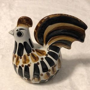 Tonala Folk Art Pottery - Farmhouse Decor Chicken Statue - Neutral Colors